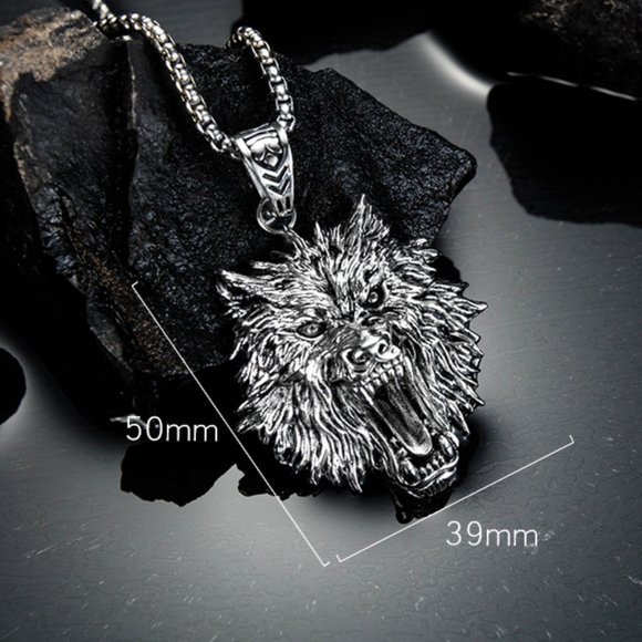 wolf head necklace - Picture 5 of 5